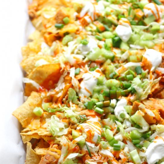Vegan Buffalo Chicken Nachos