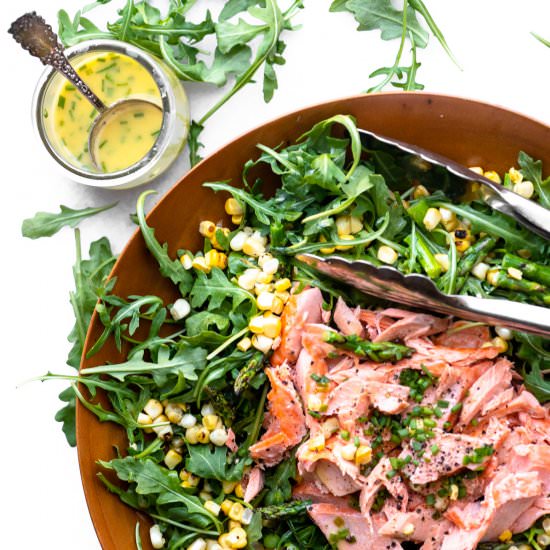 Salmon, Corn, & Asparagus Salad