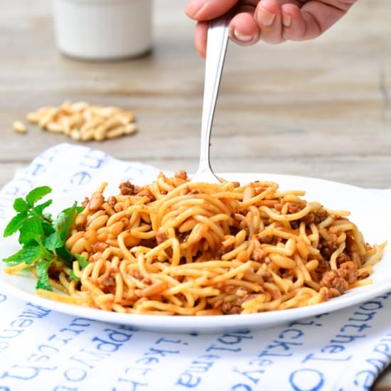 Lebanese Style Meat Spaghetti