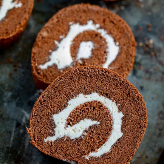 Chocolate Cake Roll (Swiss Roll)