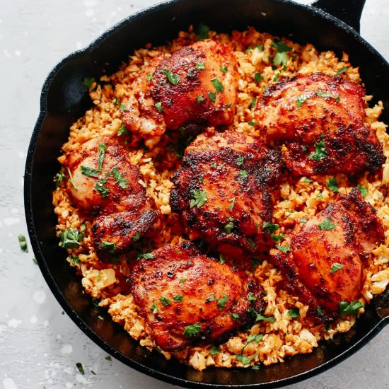 Spicy Chicken with Cauliflower Rice