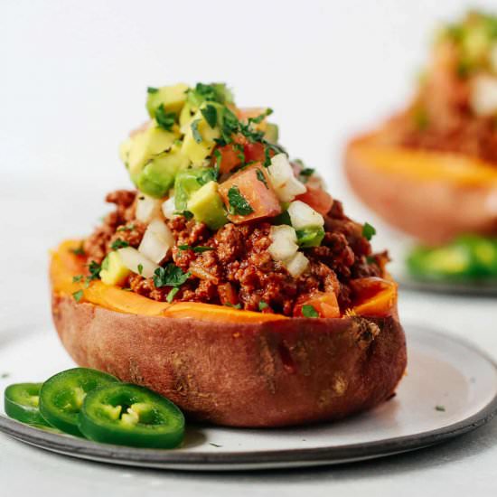 Taco Stuffed Sweet Potatoes