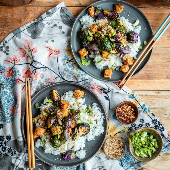 Sticky Brussels Sprout Stir Fry