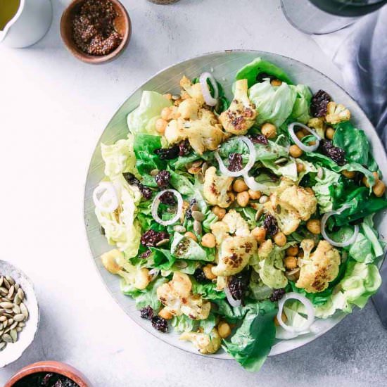 Roasted Cauliflower Chickpea Salad