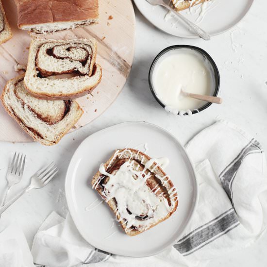 Cinnamon Swirl Bread with Glaze