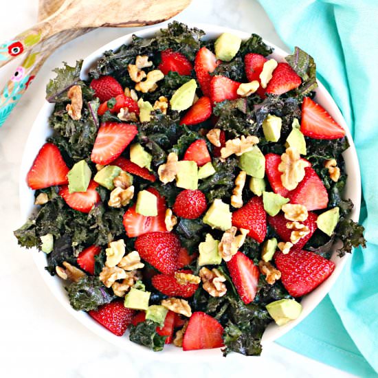 Strawberry Avocado Kale Salad