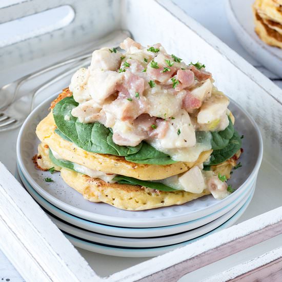 Chicken and Bacon Pancake Stacks