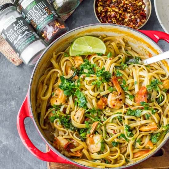 One pot creamy curry pasta