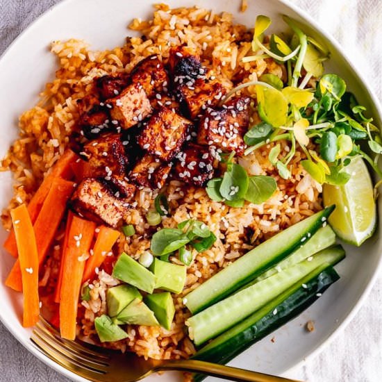 Spicy Rice Bowls with Korean Tofu