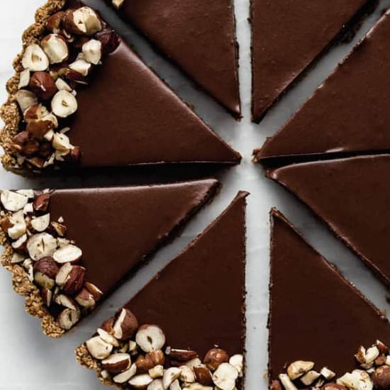 Vegan Chocolate Hazelnut Tart