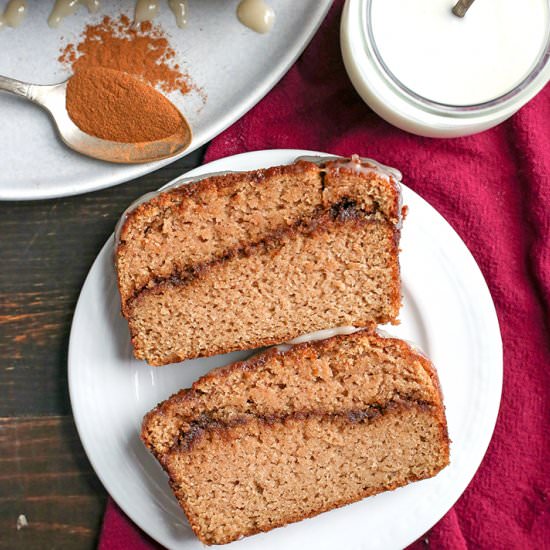 Paleo Cinnamon Roll Quick Bread