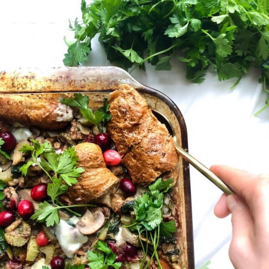Croissant Stuffing with Cranberries
