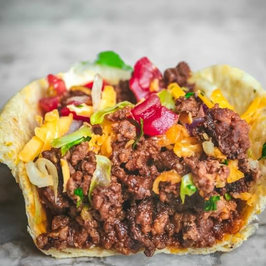 Beef Taco Tortilla Bowls