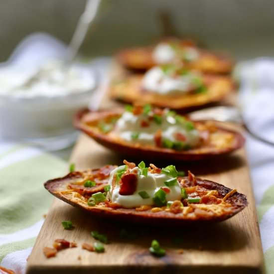 Easy Loaded Crispy Potato Skins