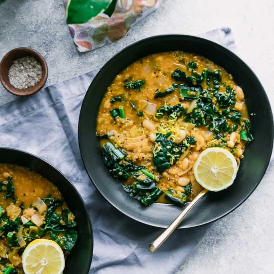 White Bean Kale Quinoa Soup