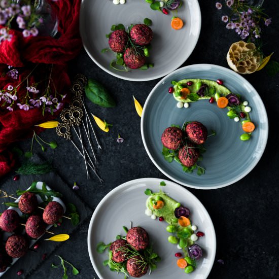 Beetroot Lentil Kebabs/Kabobs