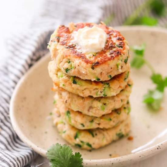 Whole30 Salmon Cakes with Zucchini