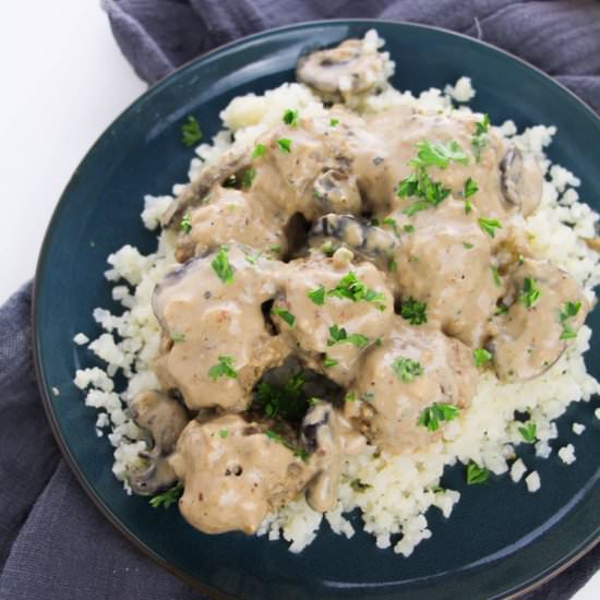 Keto Stroganoff Meatballs