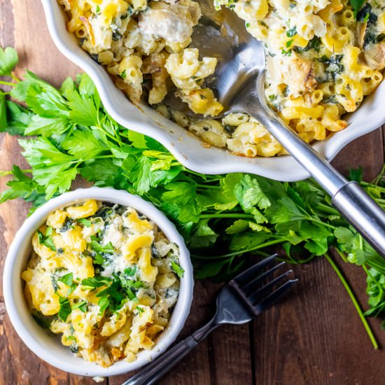 Spinach Artichoke Mac & Cheese