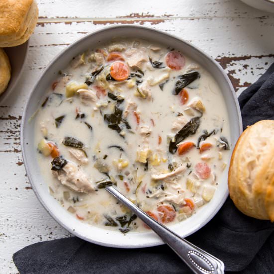 Spinach & Artichoke Chicken Soup