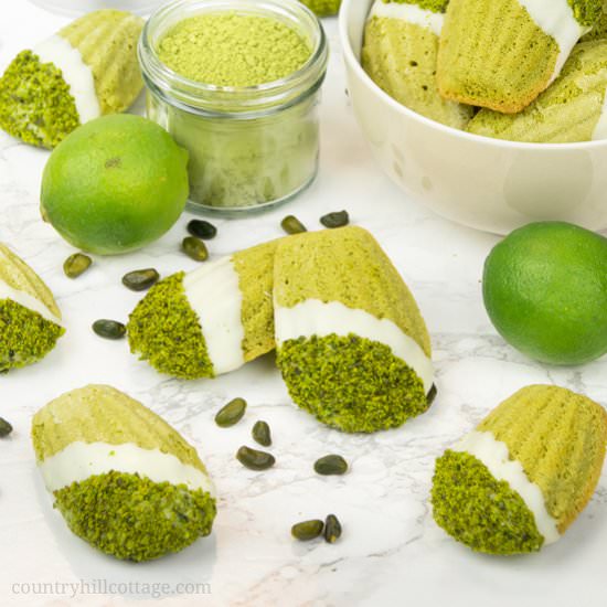 Pistachio Lime Matcha Madeleines