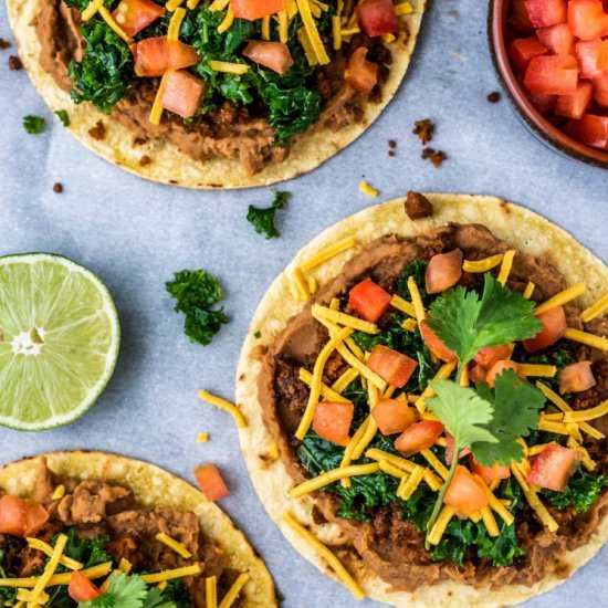 Beyond Meat Tostadas with Kale