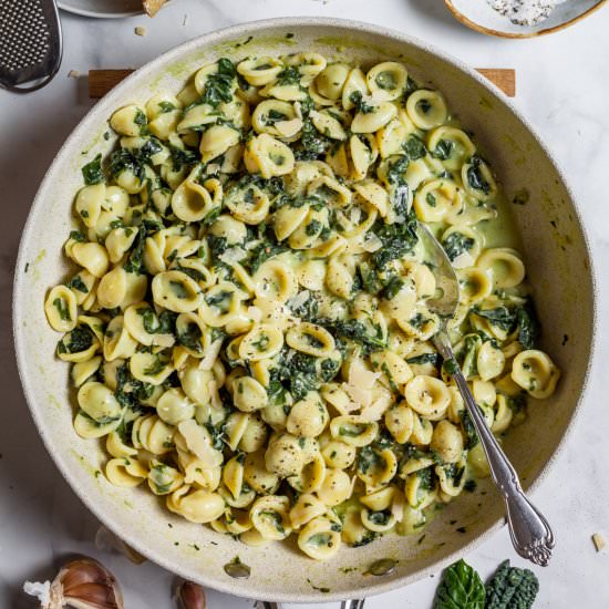 Creamy Orecchiette & Winter Greens