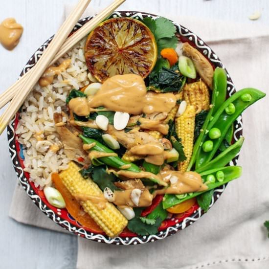 Thai Stir Fry & Peanut Satay Sauce