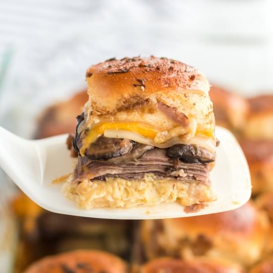 Cheesy Guinness Beef Sliders