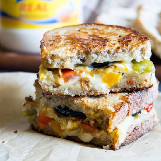 Roasted Vegetable Grilled Cheese