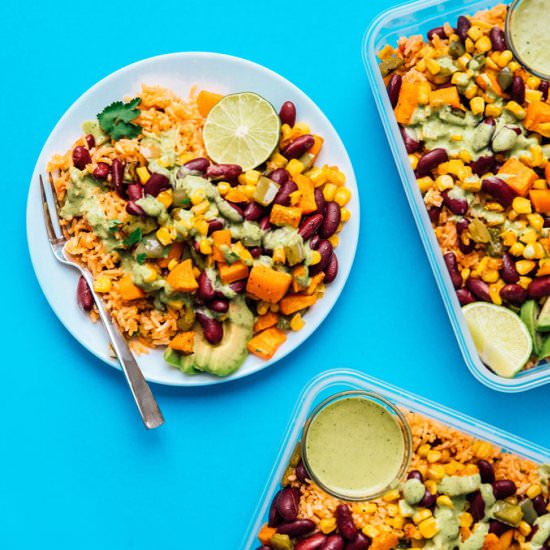 Veggie and Spanish Rice Meal Prep