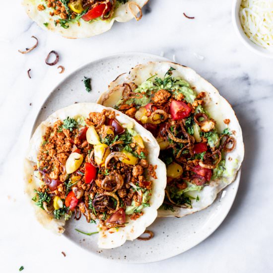 Spicy Mexican Tofu Tostadas