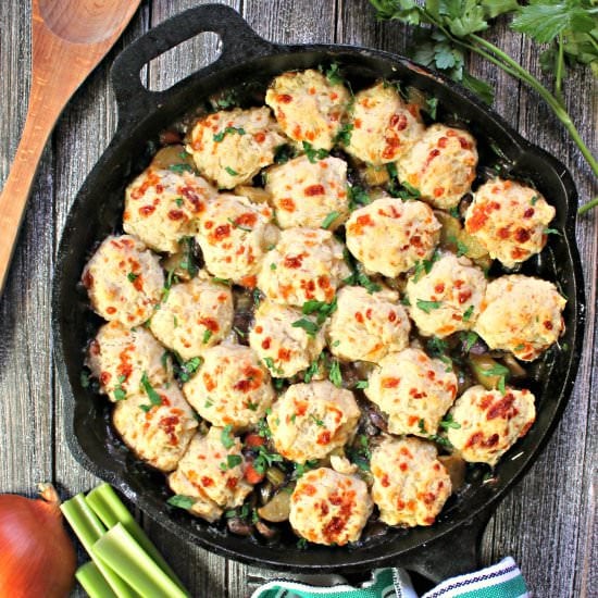 Savory Guinness & Veggie Cobbler