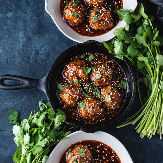 Baked Sesame Chicken Meatballs