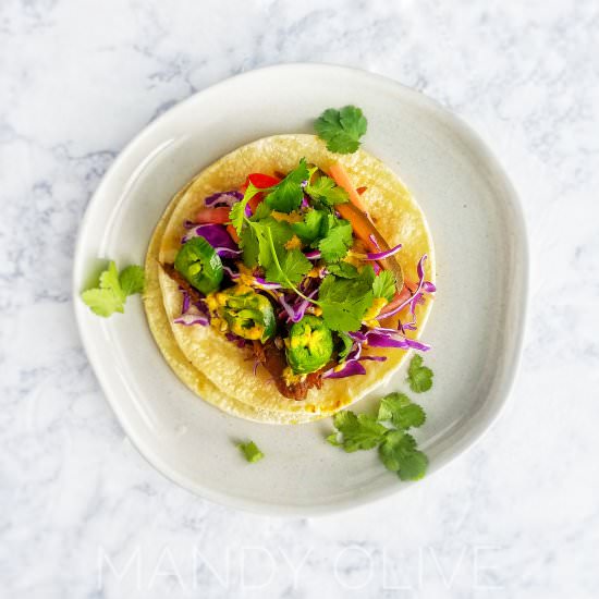 Slow Cooker Banh Mi Pork Tacos
