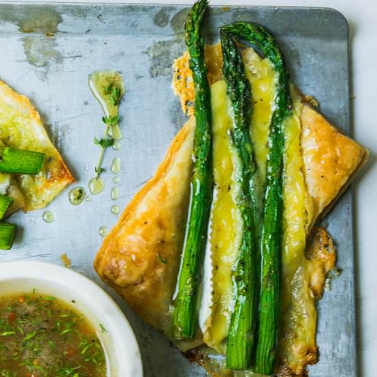 Asparagus & Brie Tarts with Honey