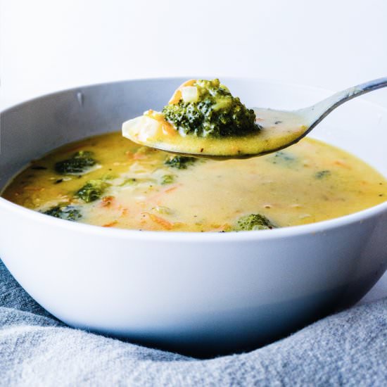 Coconut Broccoli Cheddar Soup