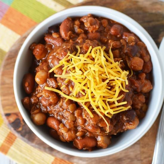 Three Bean Slow Cooker Chili