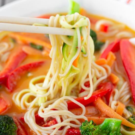 Thai red curry noodle bowl