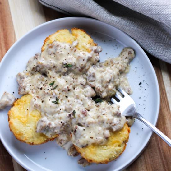 Low Carb Biscuits and Gravy