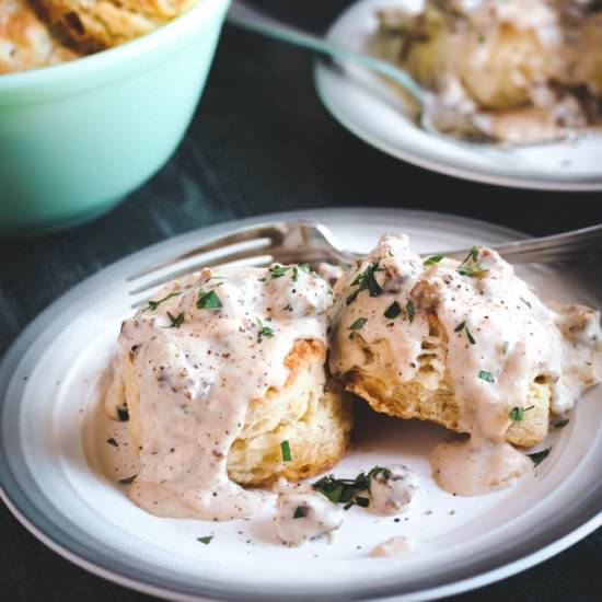 Buttermilk Biscuits & Sausage Gravy