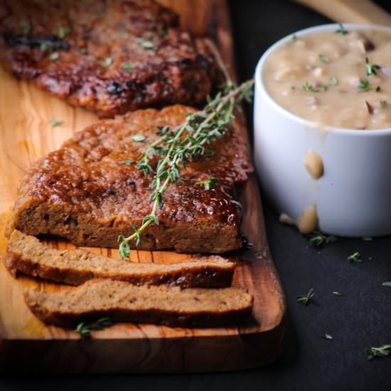 Vegan Steak with Mushroom Gravy