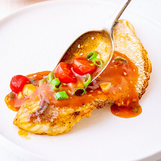 Soy tomato fish