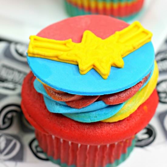 Captain Marvel Cupcakes