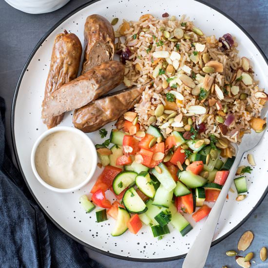 Rice Pilaf with Lamb Sausages