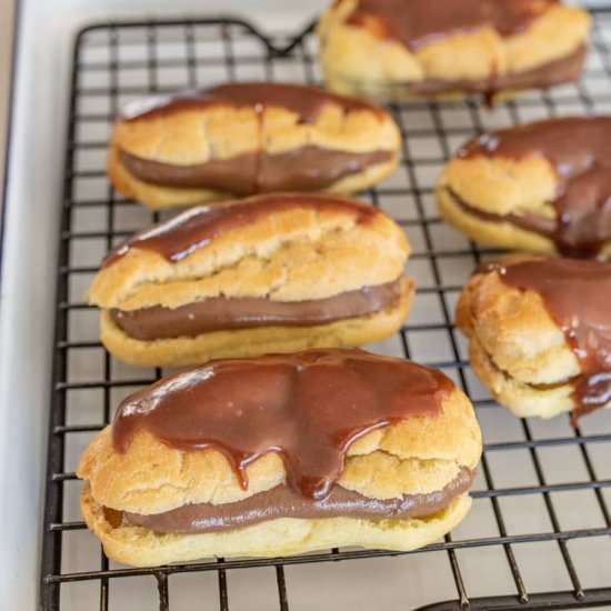 Chocolate Stuffed Eclairs