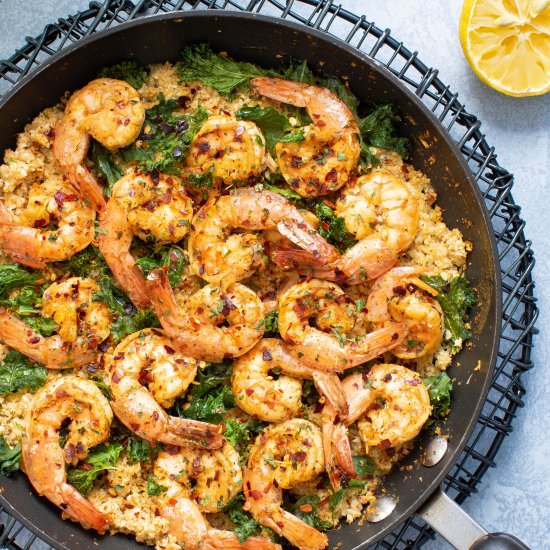 Shrimp, Kale + Cauliflower Rice