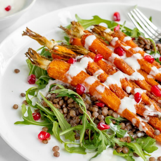 spiced carrot & lentil salad