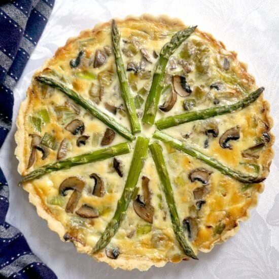 Asparagus, Mushroom and Leek Quiche