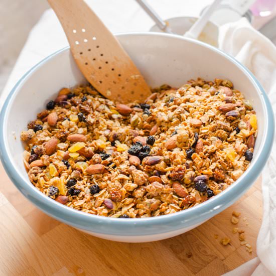 Tahini Cardamom and Maple Granola